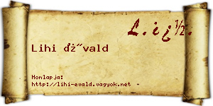 Lihi Évald névjegykártya